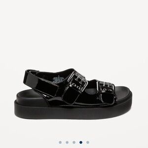 NWT OLD NAVY Faux-Leather Chunky Buckle Sandals COLOR BLACK JACK SIXE 7